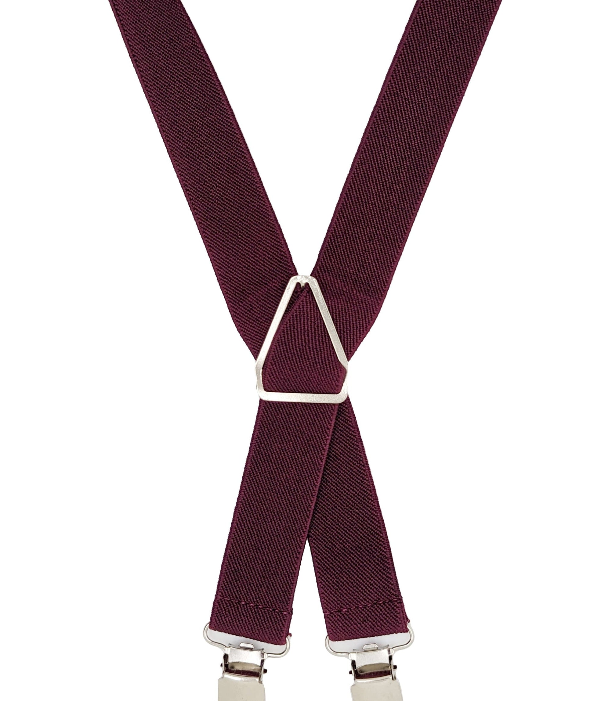 Burgundy Clip Braces - Braces - - THREADPEPPER