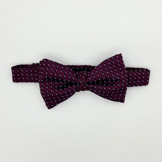 Burgundy Squares Silk Bow Tie - Bow Ties - Ready-Tied 
