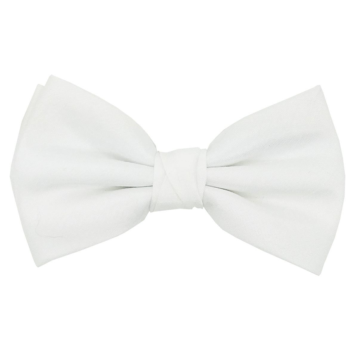 Clearance - White Shantung Pre-Tied Bow Tie