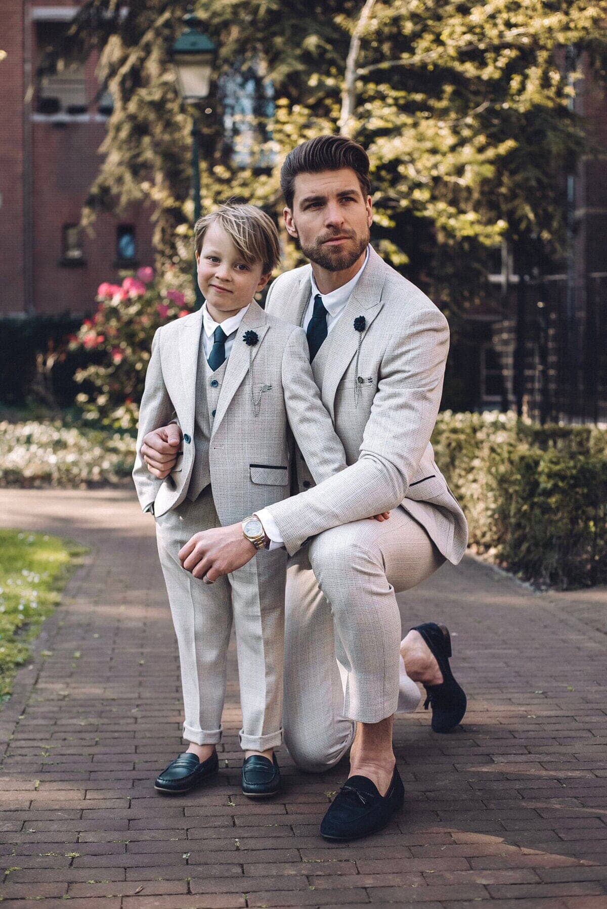 Caridi Beige 3 Piece Suit - Suits - 