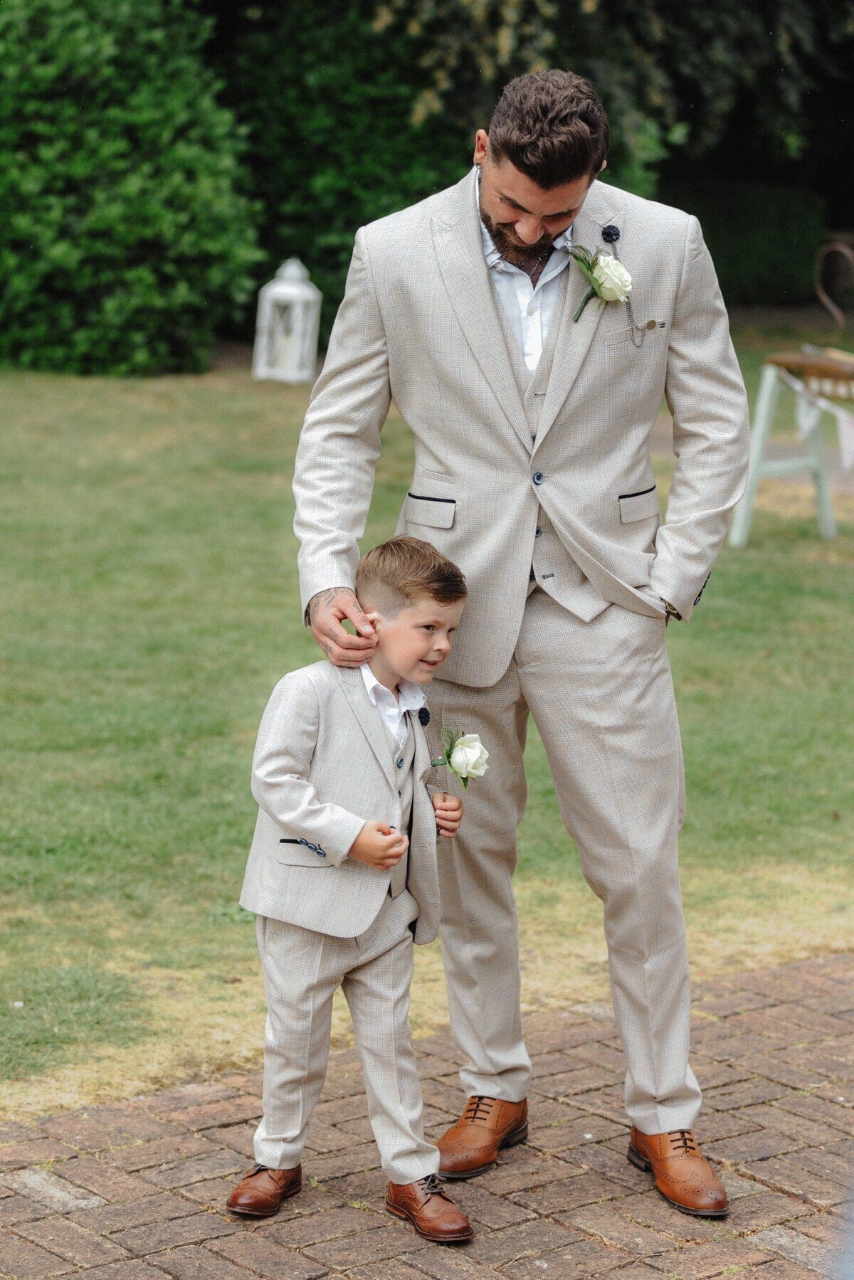 Caridi Beige 3 Piece Suit - Suits - 