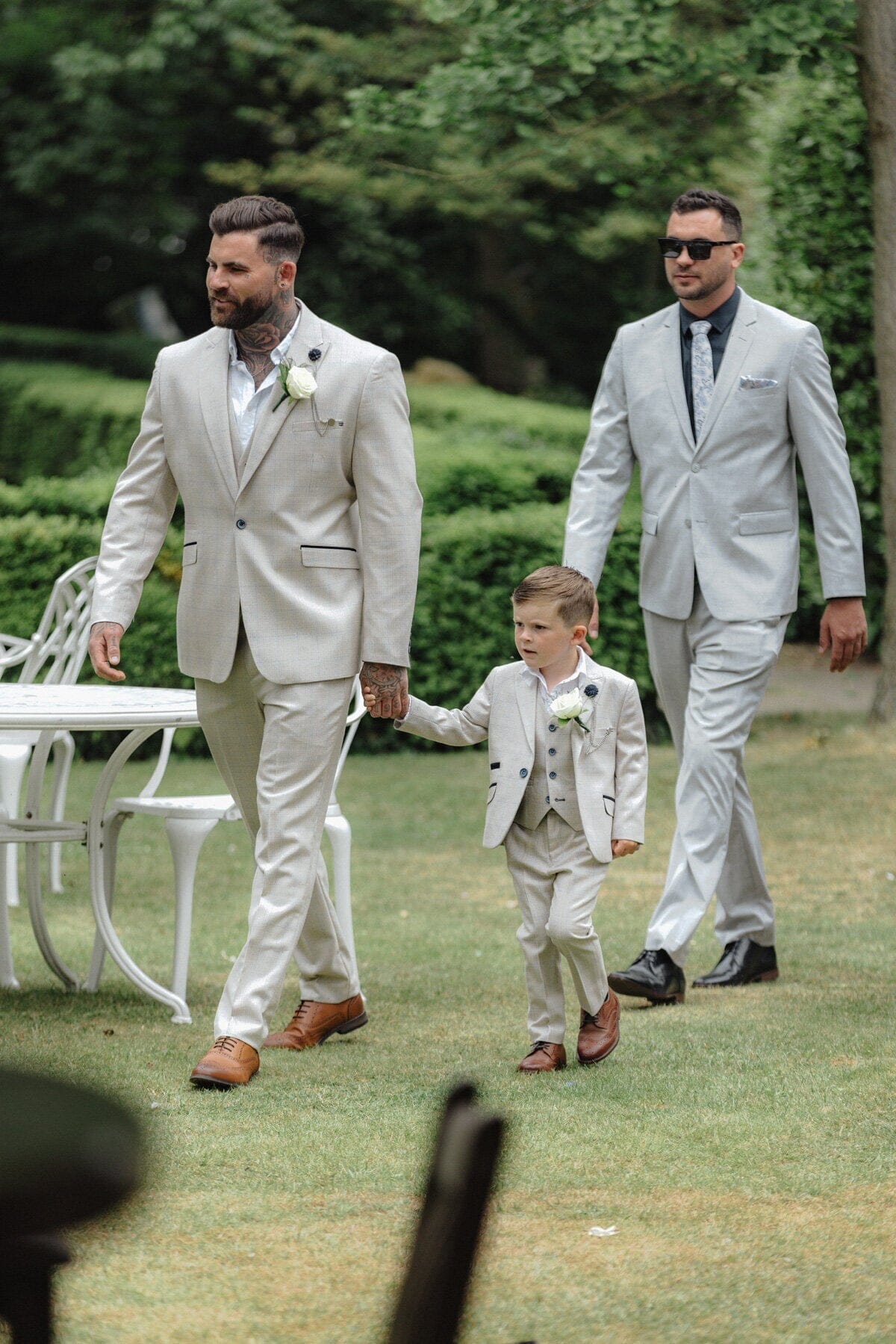 Caridi Beige 3 Piece Wedding Suit - Suits - 