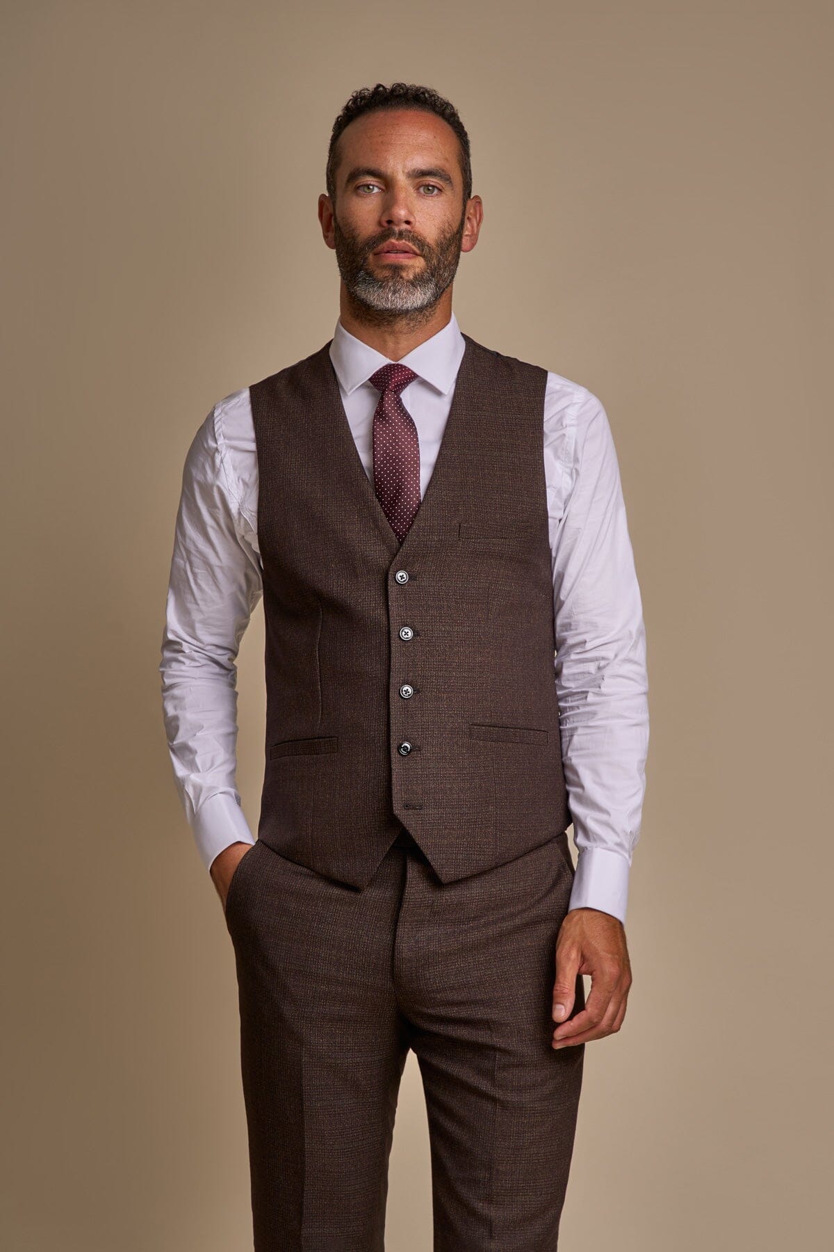 Caridi Brown Waistcoat - Waistcoats - 