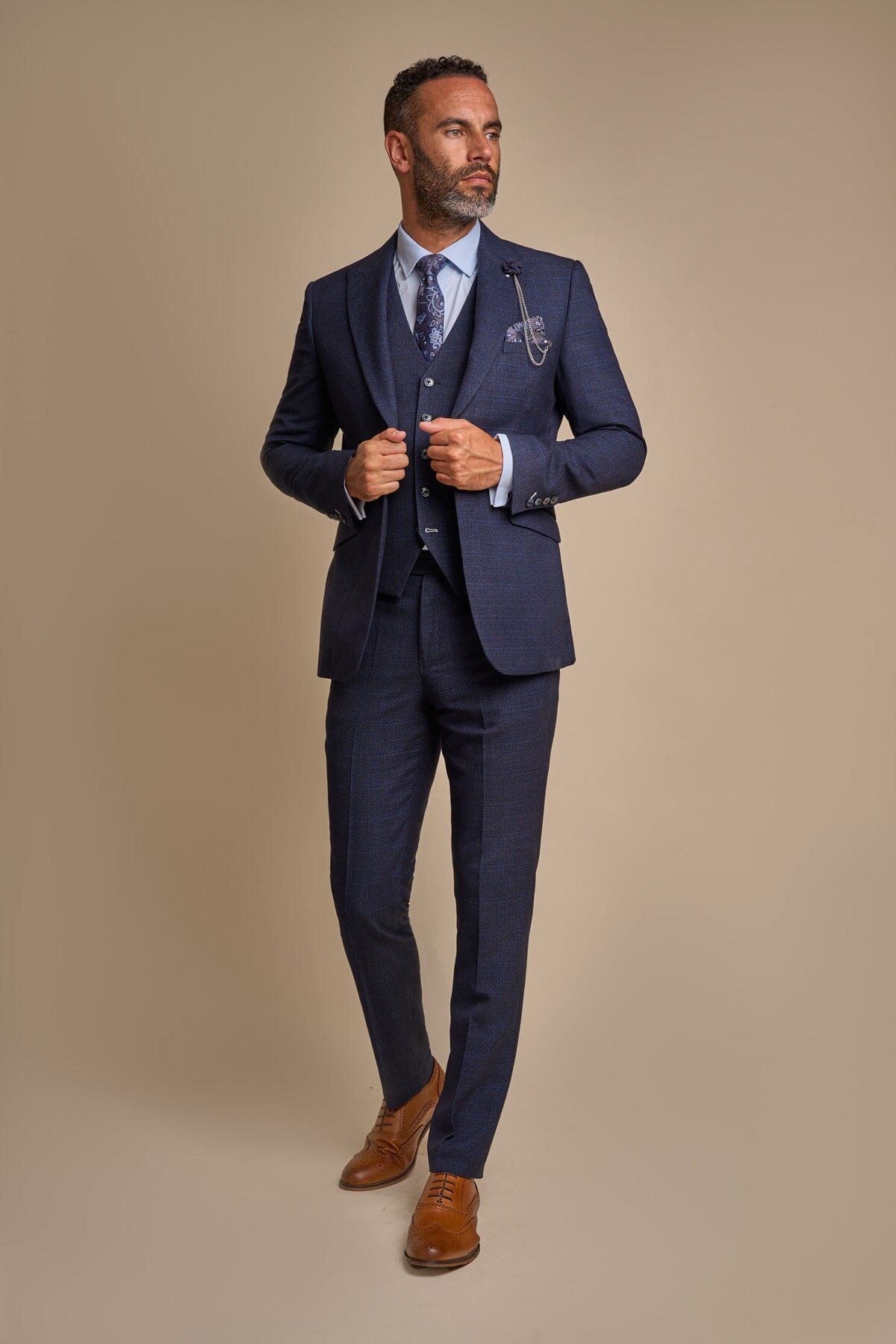 Caridi Navy 3 Piece Suit - Suits - 