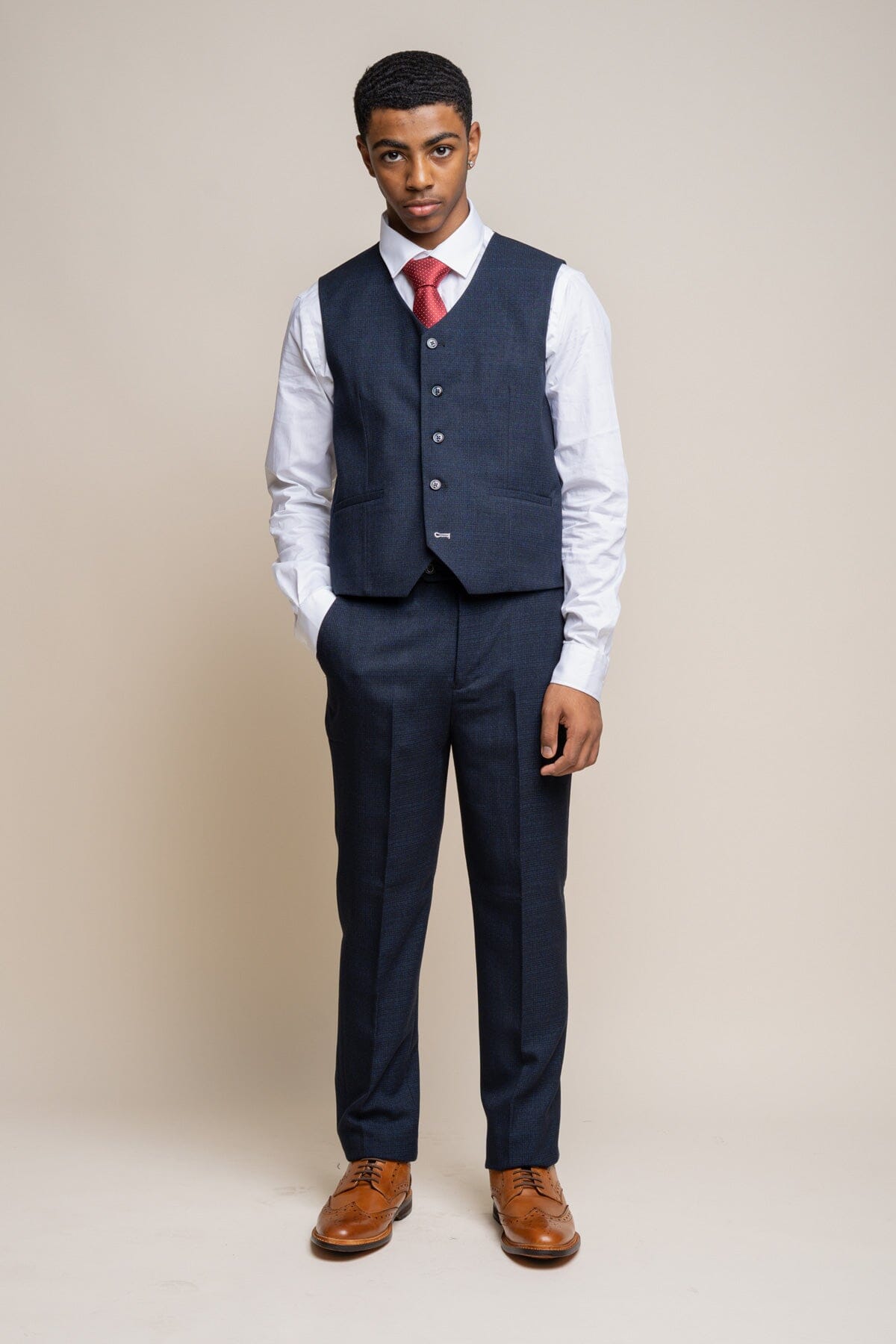 Caridi Navy Boys 3 Piece Suit - Childrenswear - 