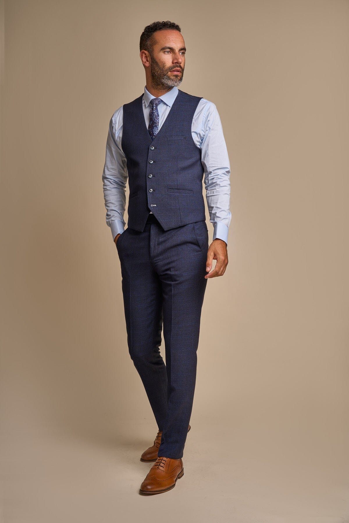 Navy Blue Waistcoat Waistcoat Casual Wear Navy Blue Plain Mens