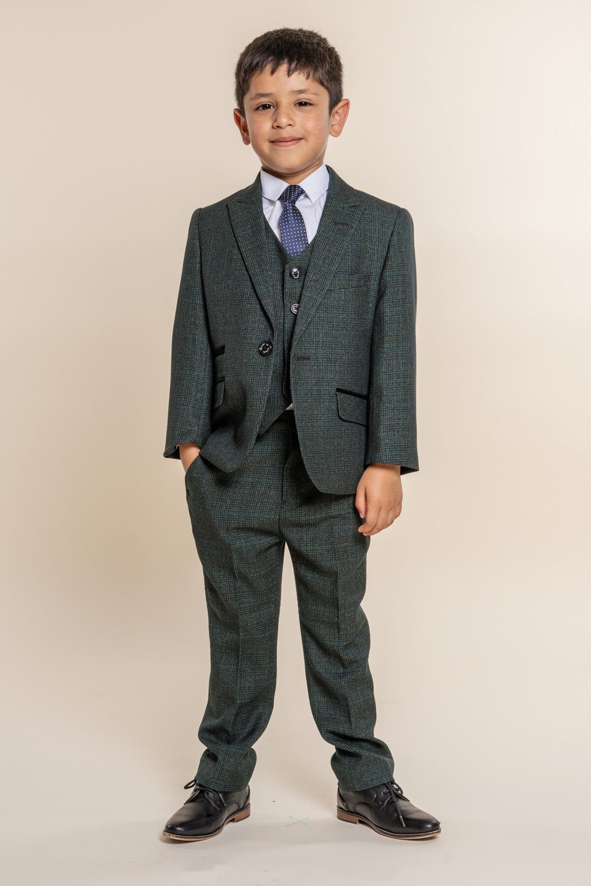 Caridi Olive Boys 3 Piece Suit - Childrenswear - 1 