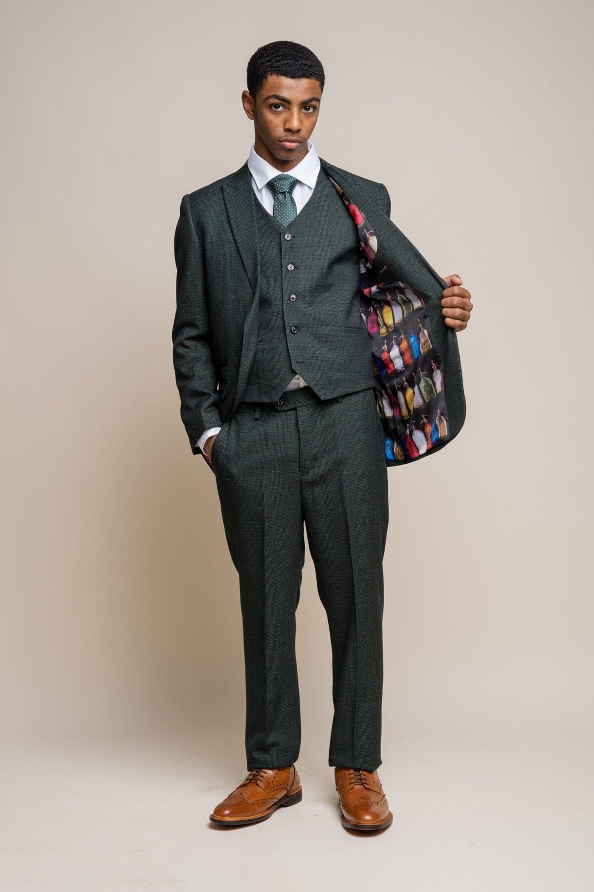 Caridi Olive Boys 3 Piece Suit - Childrenswear - 