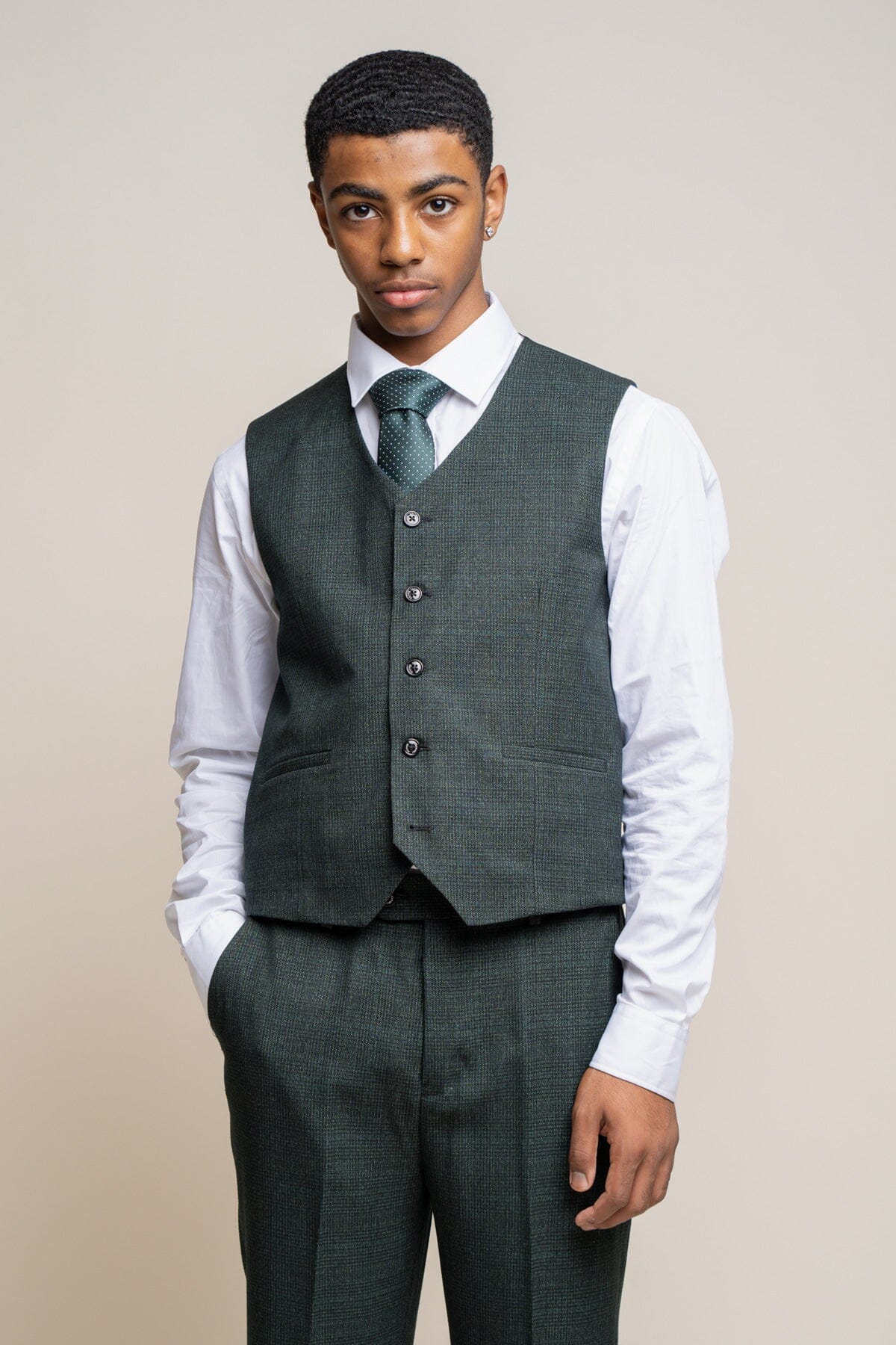 Caridi Olive Boys 3 Piece Suit - Childrenswear - 