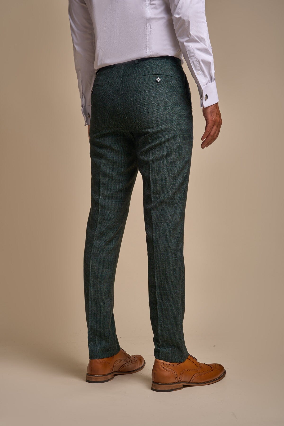 Caridi Olive Tweed Trousers - Trousers - 