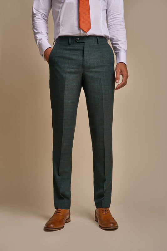 Caridi Olive Tweed Trousers - Trousers - 28R 