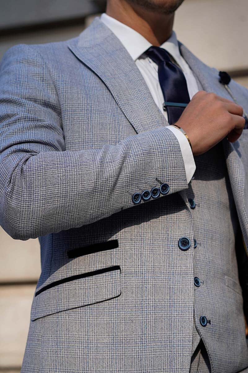 Caridi Sky Blue 3 Piece Suit - Suits - 