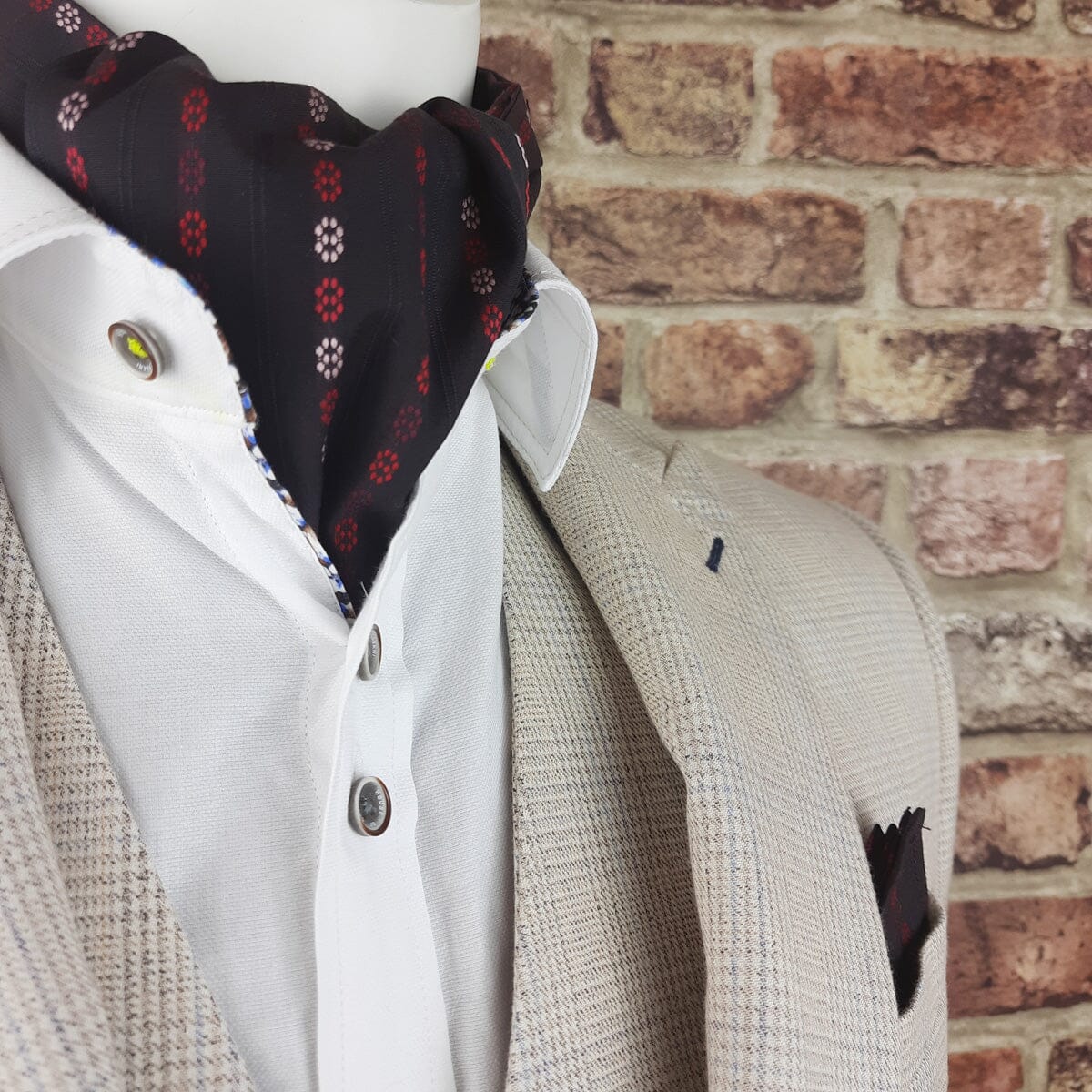 Chocolate Pinstripe Cotton Cravat - Cravats - 