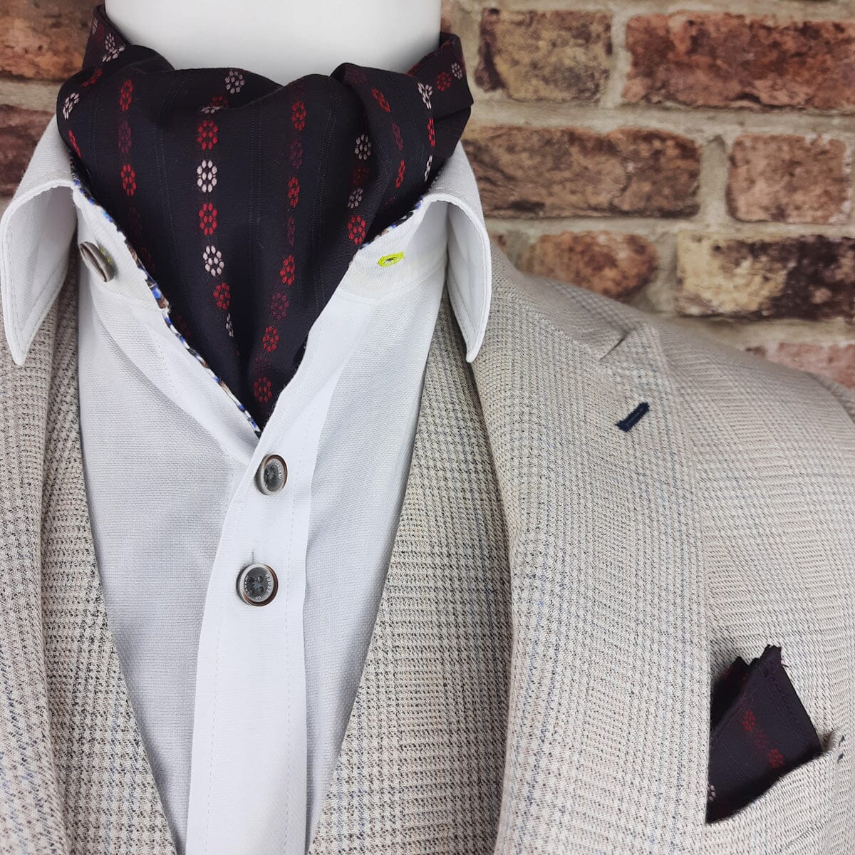 Chocolate Pinstripe Cotton Cravat - Cravats - 