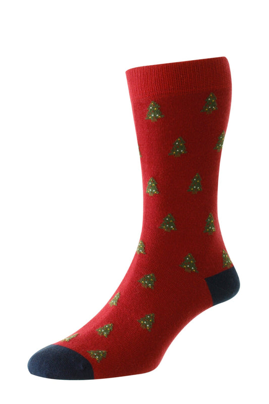 Christmas Tree Socks - Socks - Red - THREADPEPPER