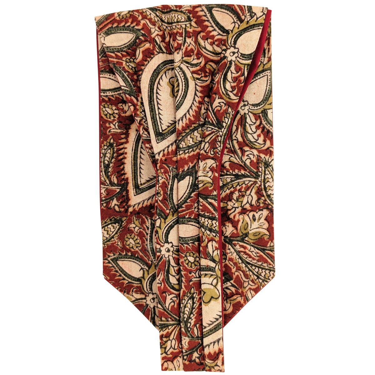 Claret Hand-Printed Cotton Cravat - Cravats - 