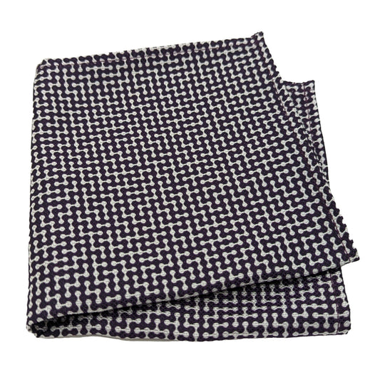 Clearance - Fleming Spotty Purple Silk Pocket Square - Pocket Square - 