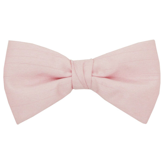 Clearance - Rose Quartz Shantung Pre-Tied Bow Tie - Bow Ties - 