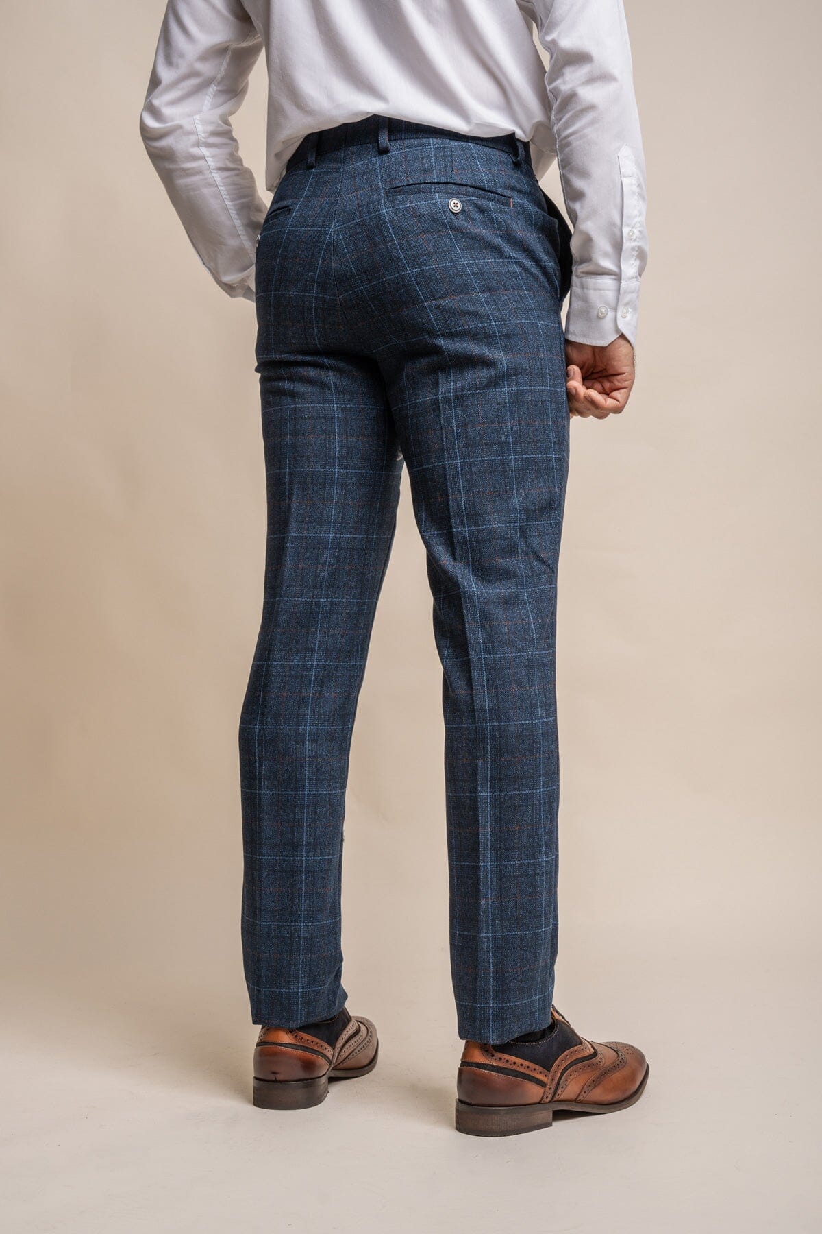 Cody Blue Check Trousers - Trousers - 