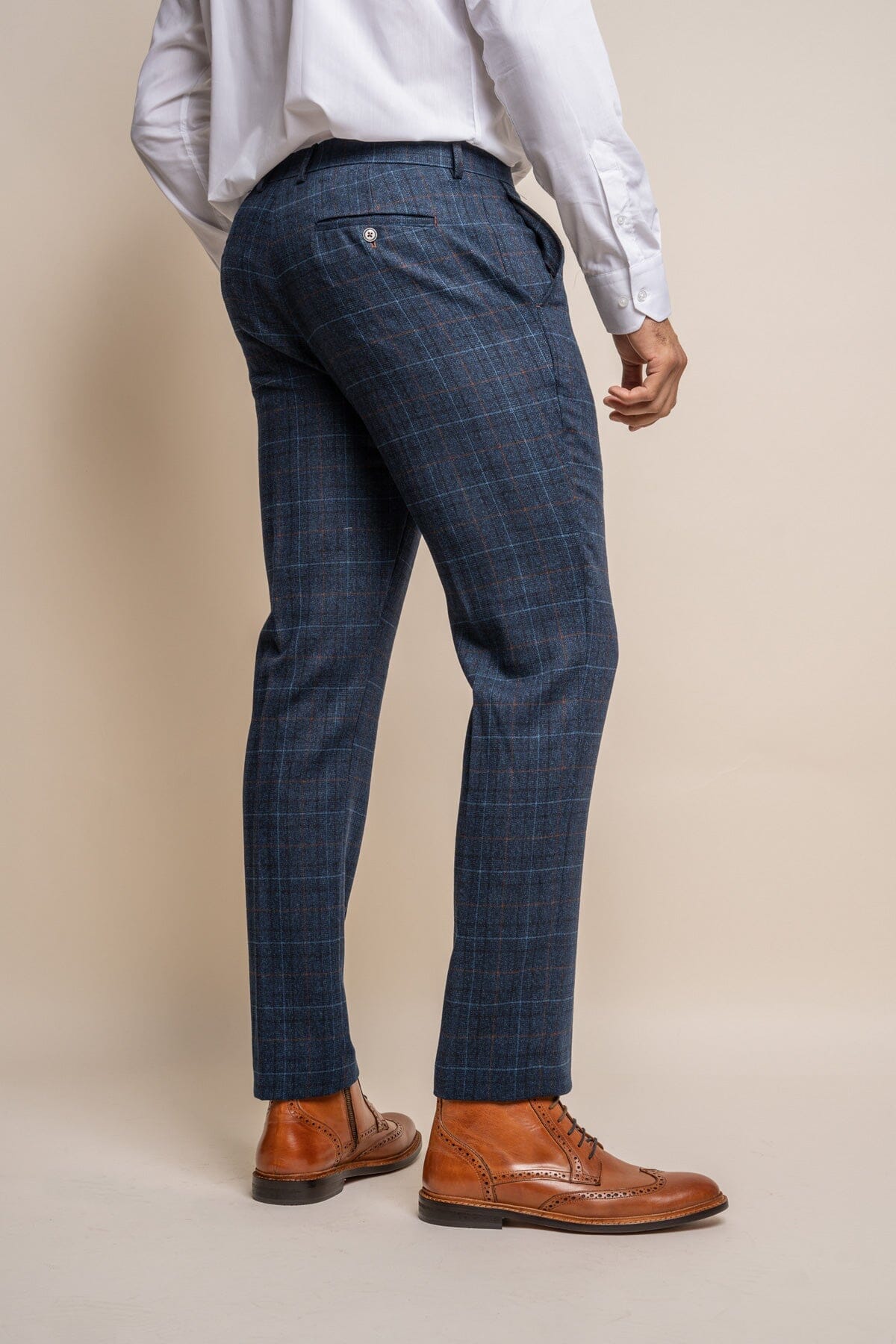Cody Blue Check Trousers - Trousers - 