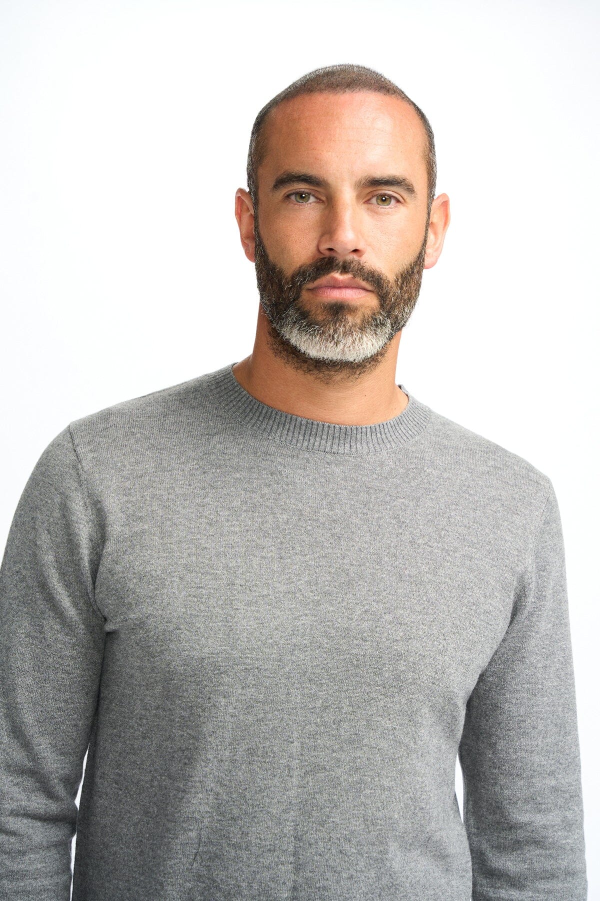 Connall Grey Wool Crewneck Jumper - Jumpers - 