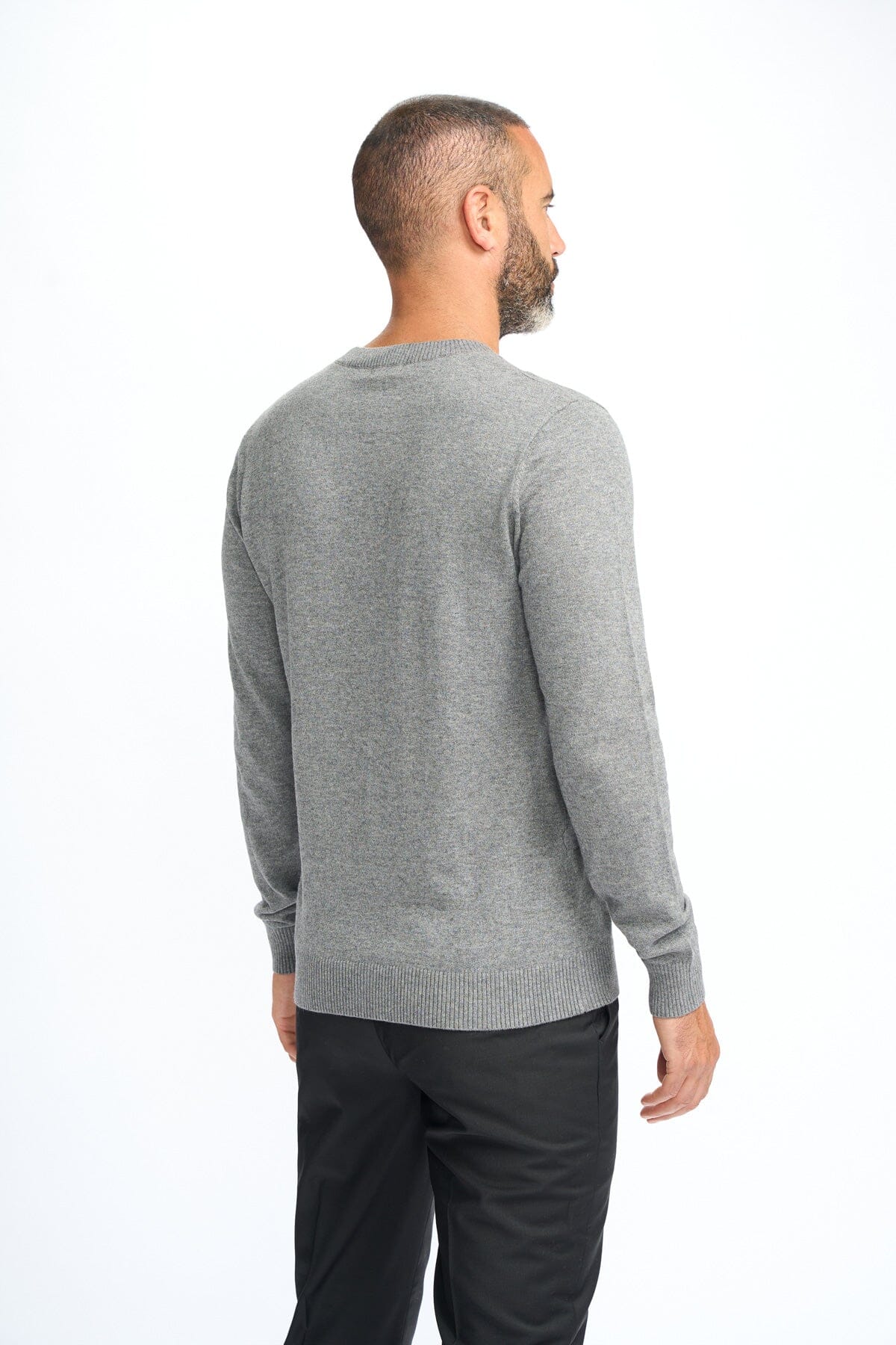 Connall Grey Wool Crewneck Jumper - Jumpers - 