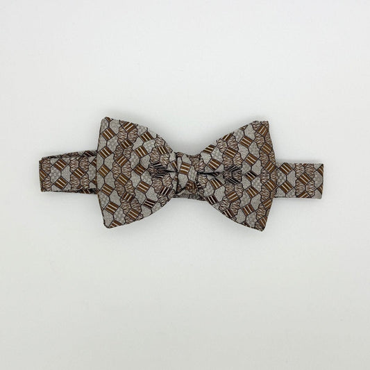 Copper Squares Silk Bow Tie - Bow Ties - Ready-Tied 