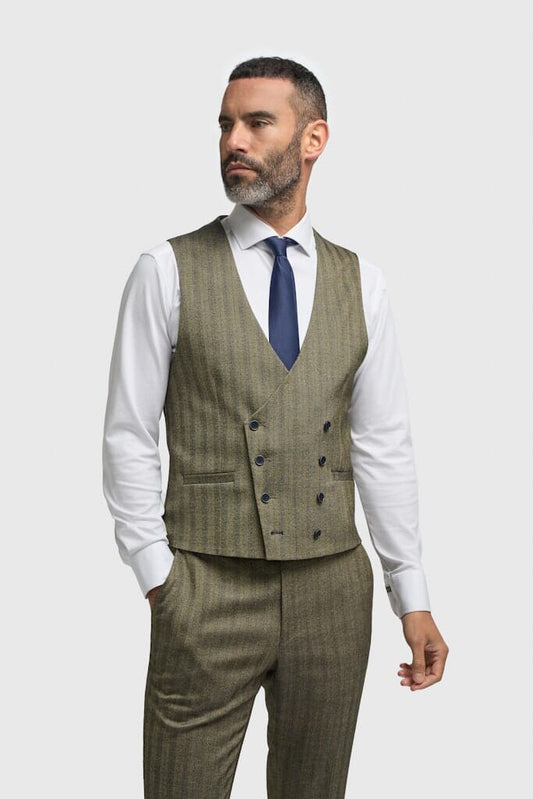 Damon Sage Double-Breasted Waistcoat - Waistcoats - 34R 