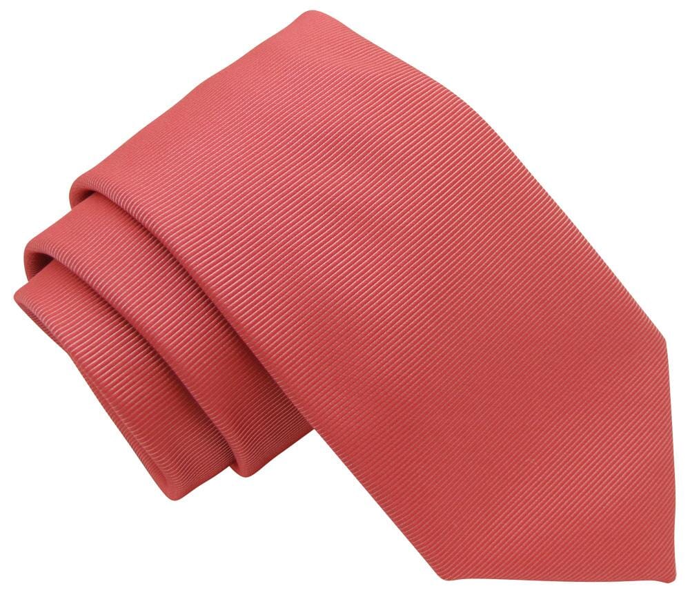 Dark Coral Twill Wedding Tie Set - Ties - 