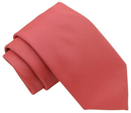 Dark Coral Twill Wedding Tie Set - Ties - 