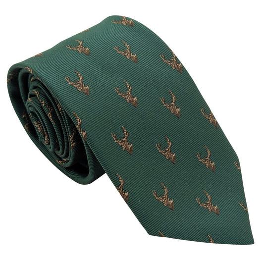 Dark Green Stags Tie - Ties - Regular Tie Only 