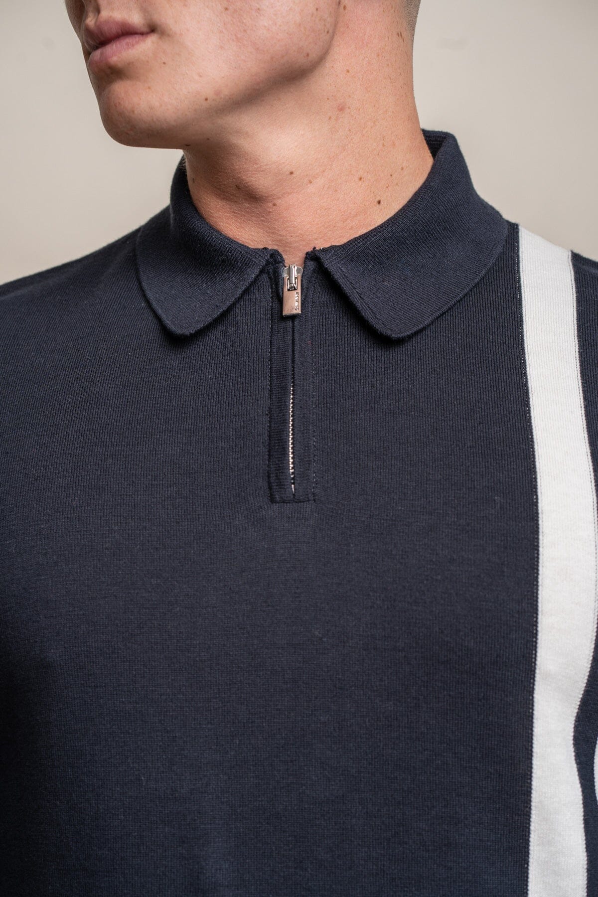 Diablo Navy Quarter Zip Jumper - Jumpers - - THREADPEPPER