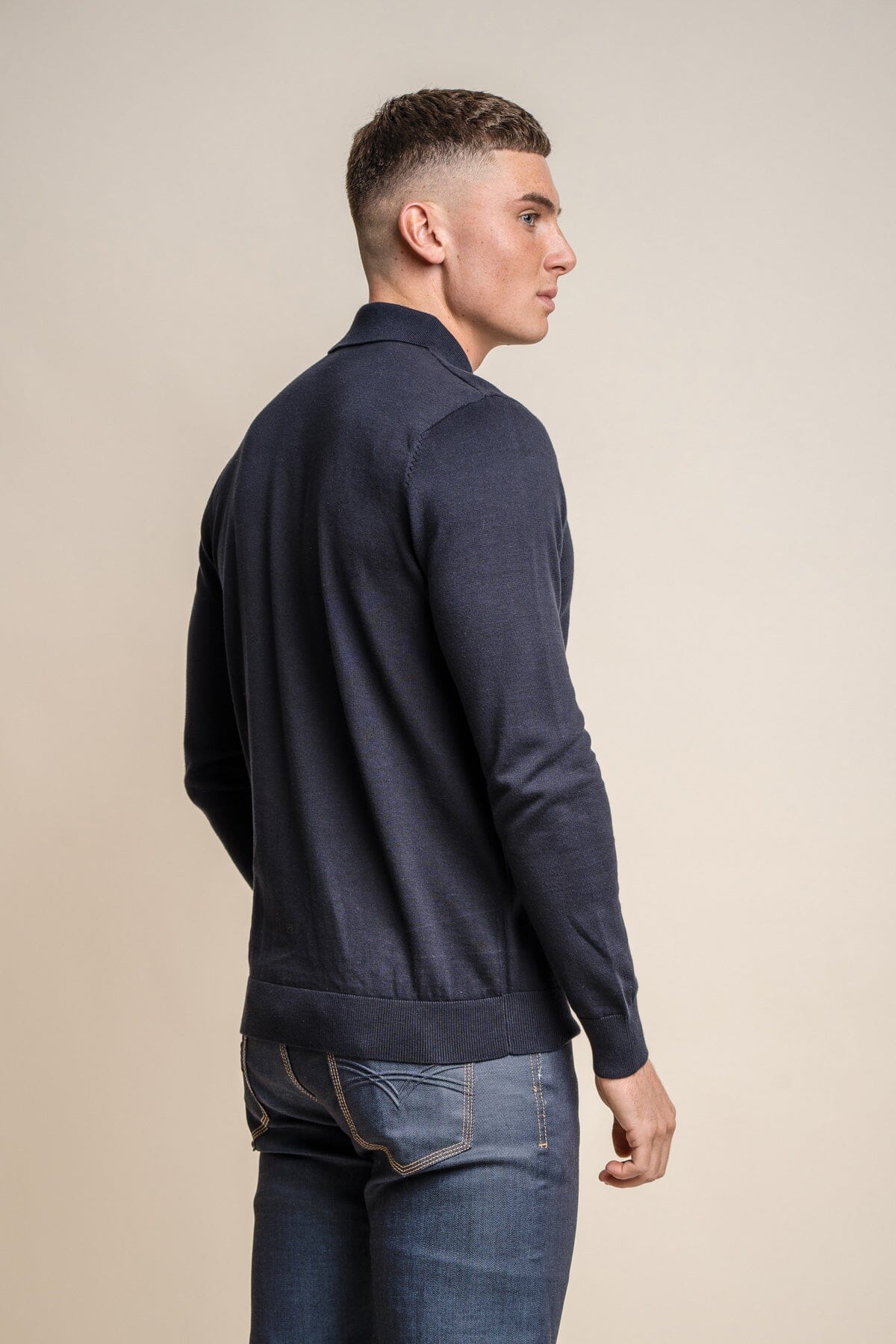 Diablo Navy Quarter Zip Jumper - Jumpers - - THREADPEPPER