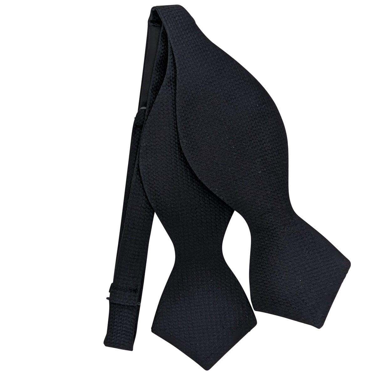 Diamond Point Black Barathea Bow Tie - Bow Ties - 