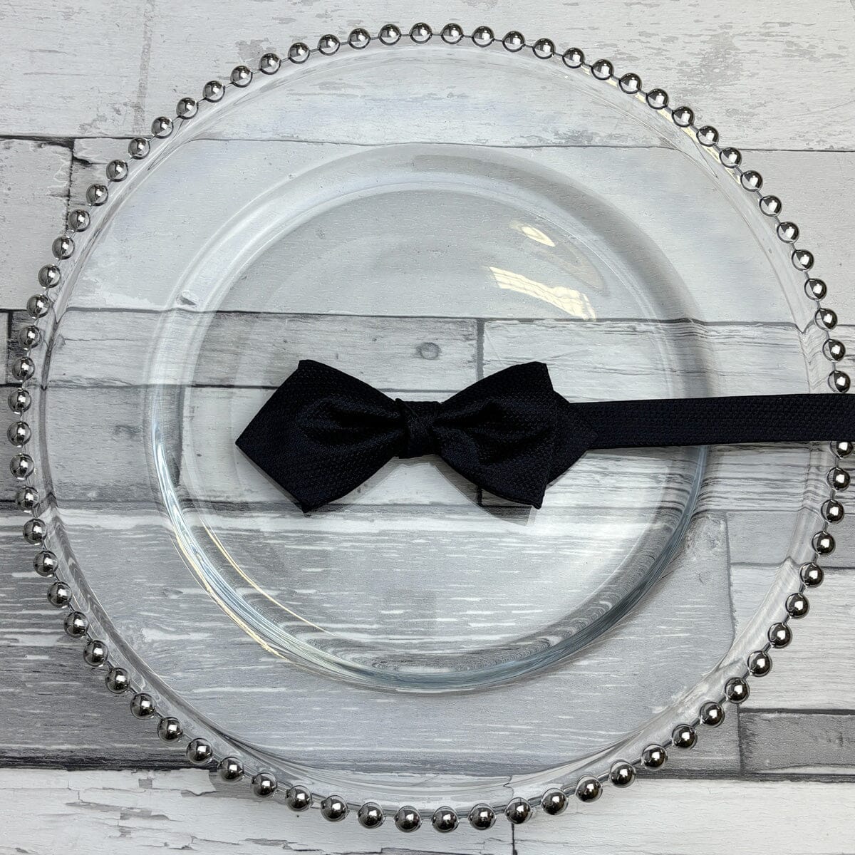Diamond Point Black Barathea Bow Tie - Formalwear - 