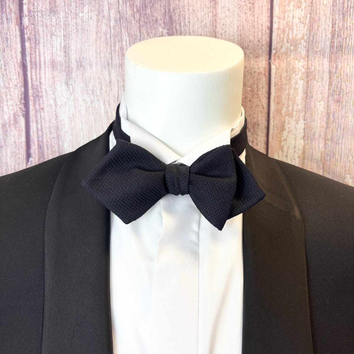 Diamond Point Black Marcella Bow Tie - Formalwear - 