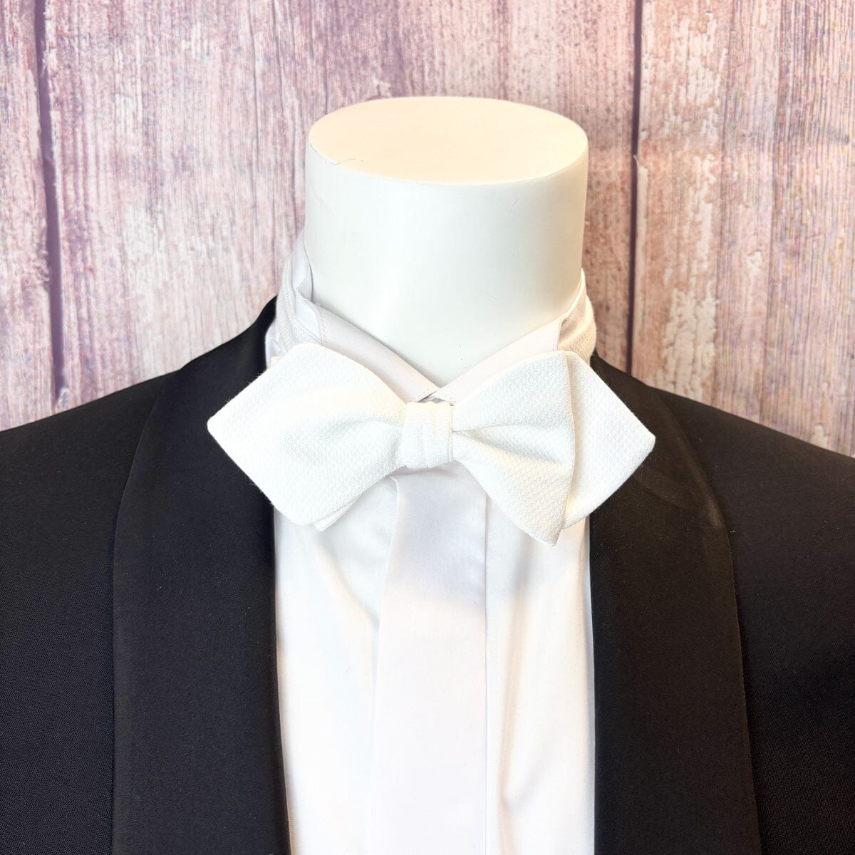 Diamond Point White Marcella Bow Tie - Formalwear - 