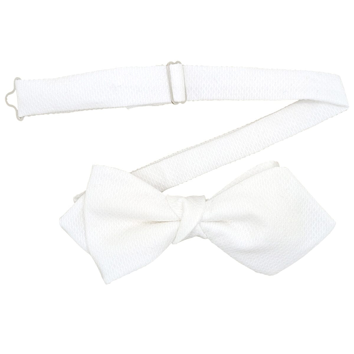 Diamond Point White Marcella Bow Tie - Formalwear - Pre-Tied 