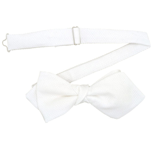 Diamond Point White Marcella Bow Tie - Formalwear - Pre-Tied 