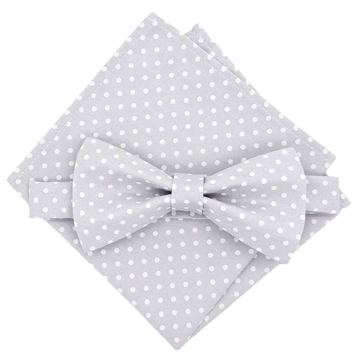 Dove Spot Bow Tie - Bow Ties - Pre-Tied Bow Tie & Pocket Square - Save £1.00 