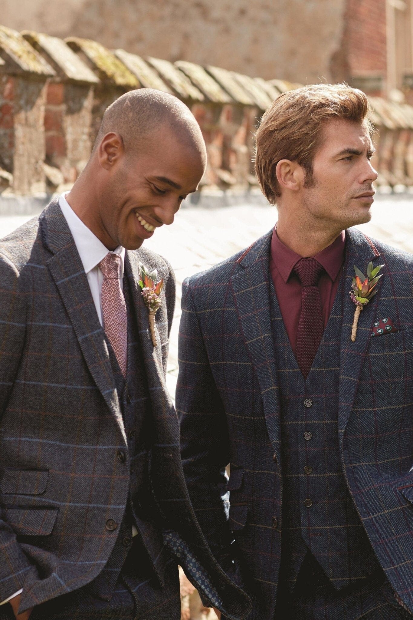 Doyle Navy Check 3 Piece Suit - Suits - 