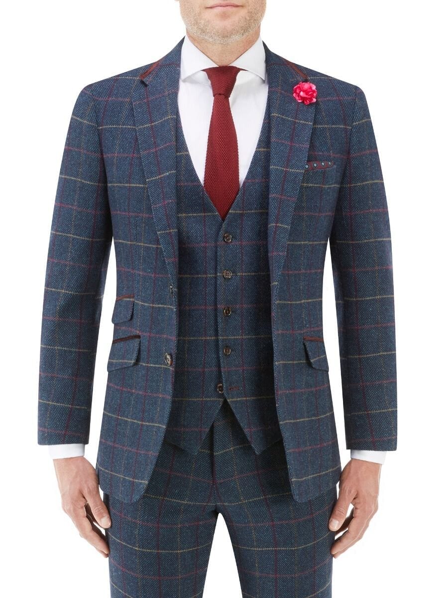 Doyle Navy Check Suit Swatch - Swatch - 