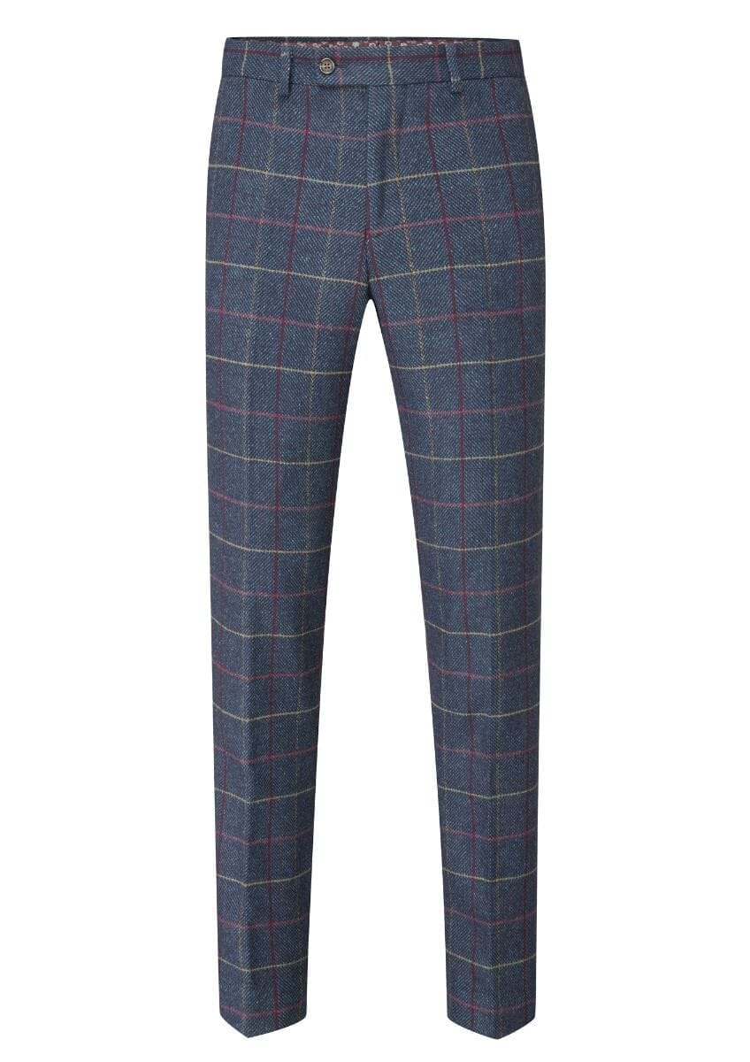 Doyle Navy Check Trousers - STOCK CLEARANCE - Trousers Sale - 30R 
