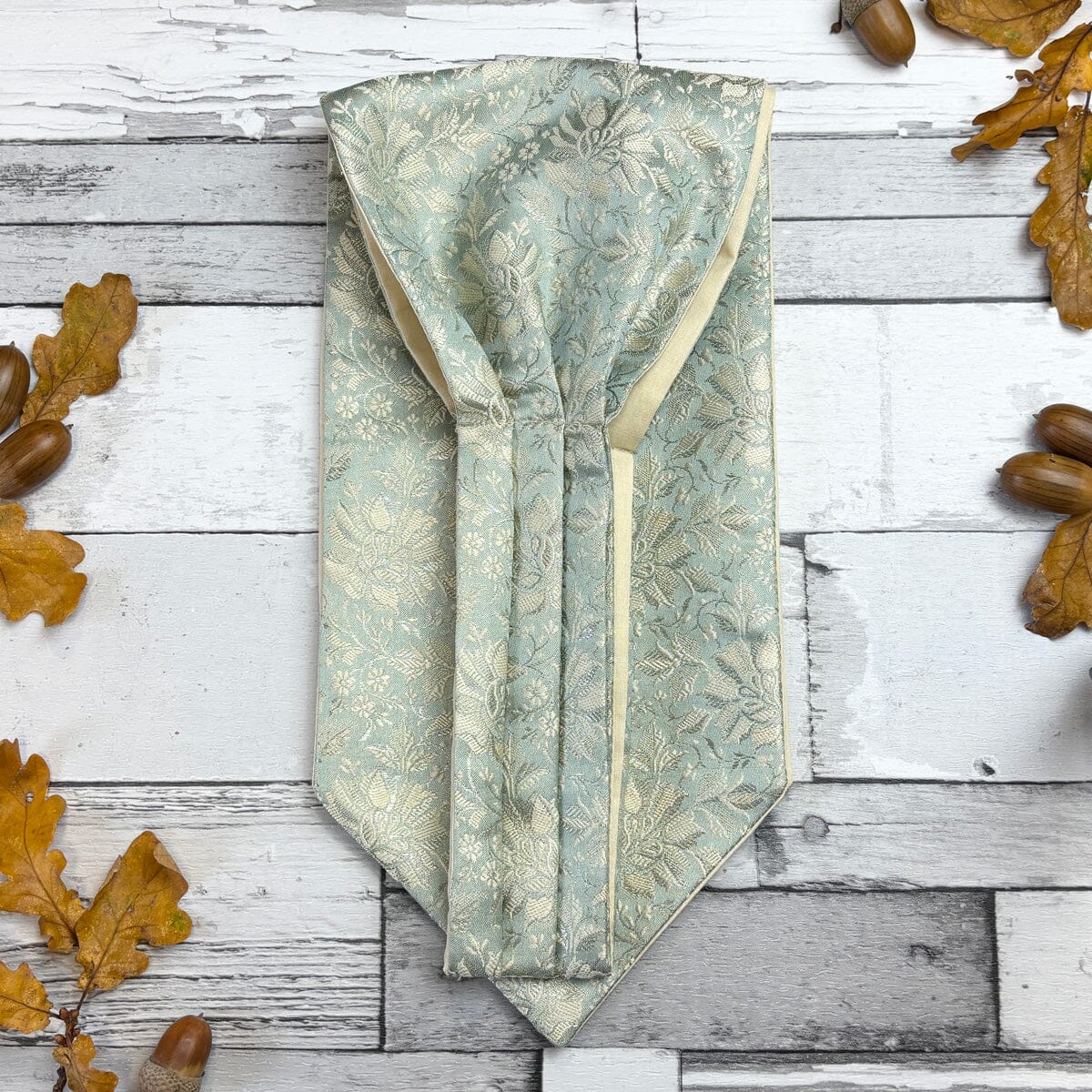 Duck Egg Silk Brocade Cravat - Cravats - 