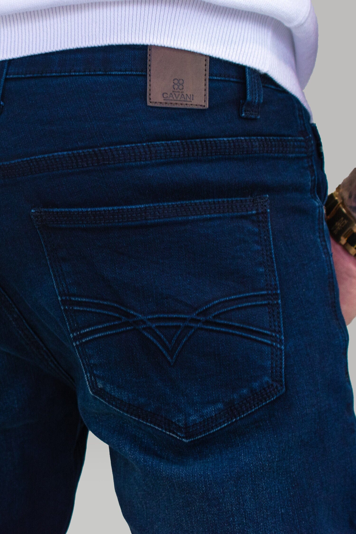 Elliot Navy Stretch Denim Jeans - Jeans - - THREADPEPPER