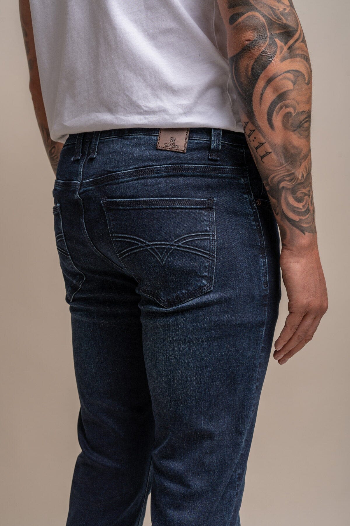 Elliot Navy Stretch Denim Jeans - Jeans - - THREADPEPPER