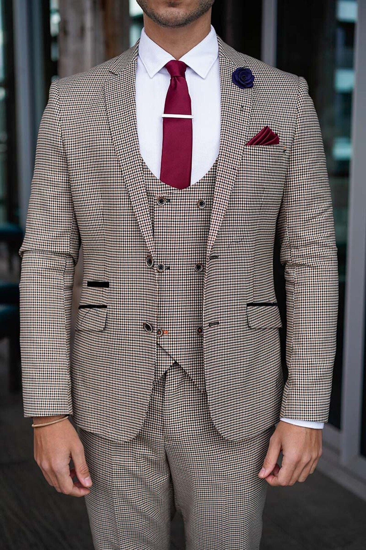 Elwood Houndstooth Suit Swatch - Swatch - 