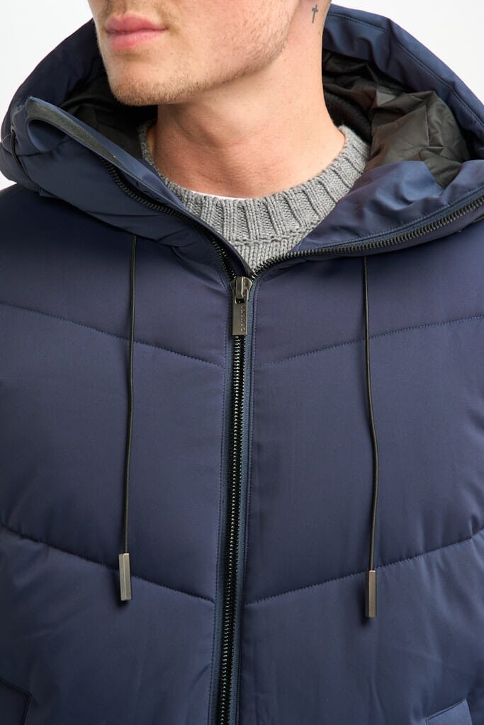 Fabini Navy Puffer Jacket - Coats - 