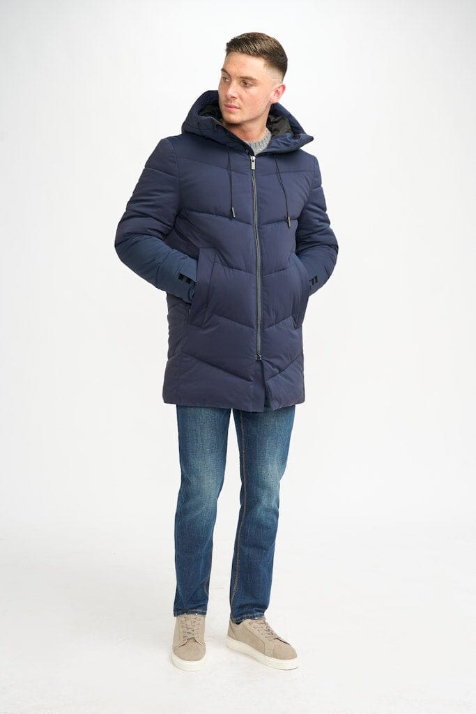 Fabini Navy Puffer Jacket - Coats - 