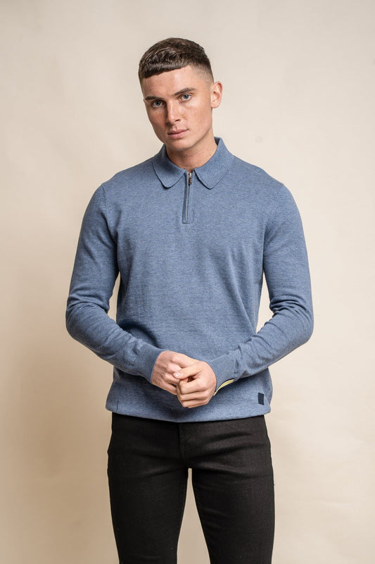 Falcao Airforce Quarter Zip Jumper - Jumpers - S - THREADPEPPER